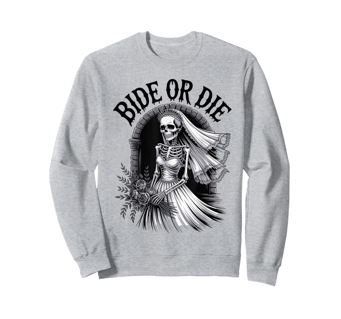 Bride Or Die Bachelorette Goth Bridal Party Skeleton T-Shirt