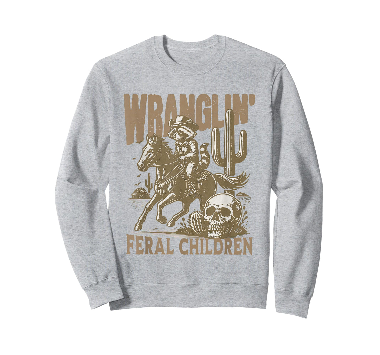 Retro Cowboy Wranglin' Feral Children Racoon 90s Western T-Shirt