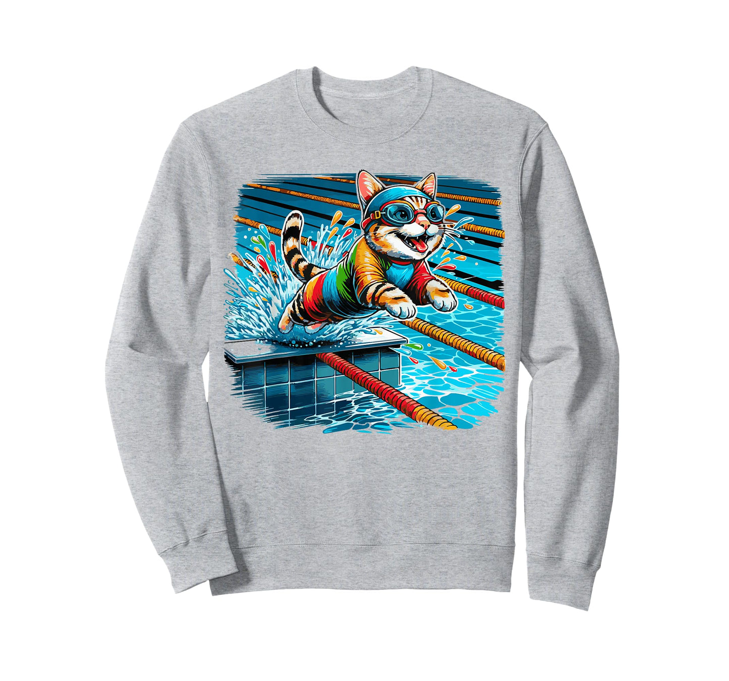 Funny Cat Swimmer Swimming Swim Coach Swimmer Cat Lover T-Shirt
