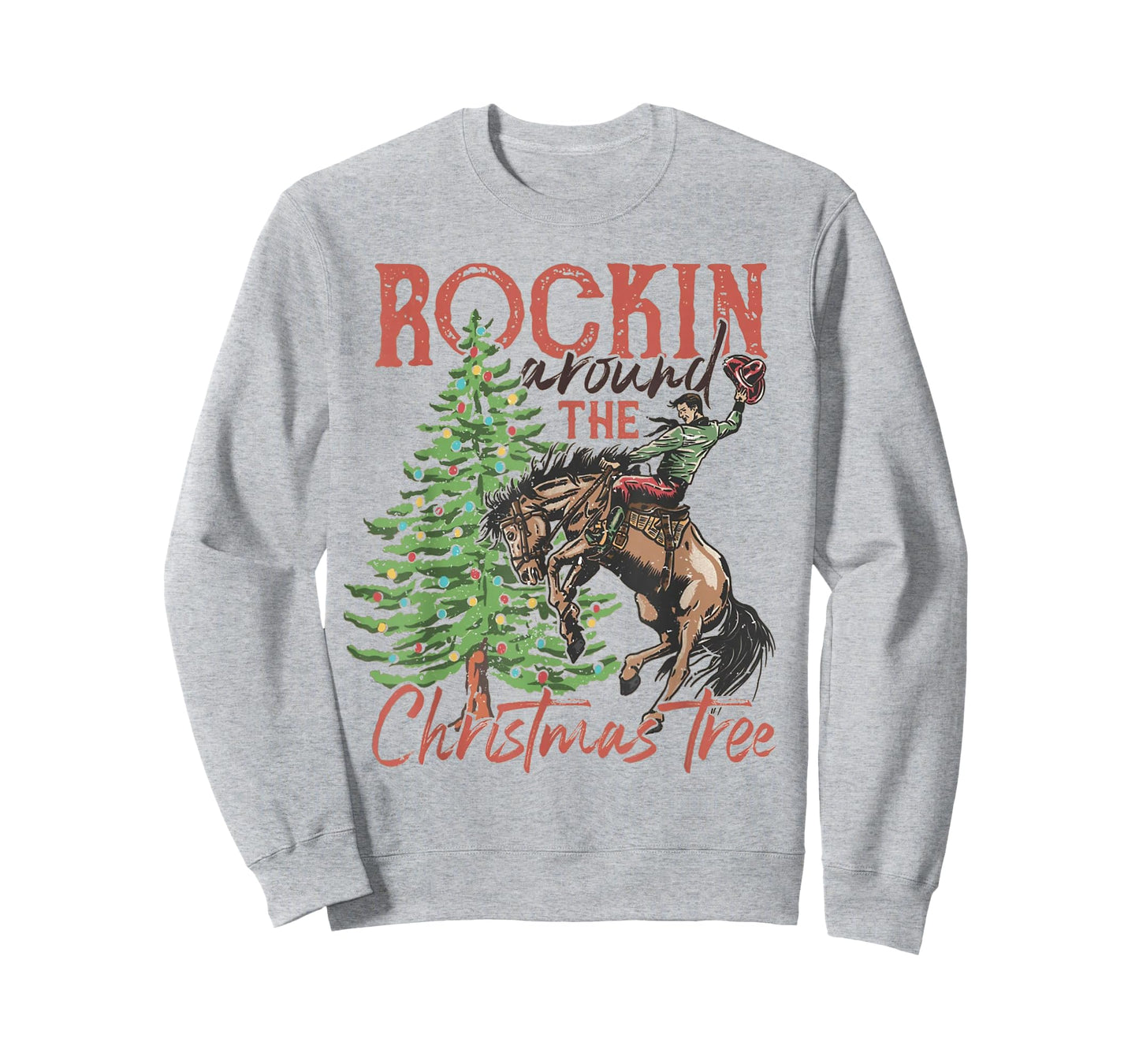 Rocking Around The Christmas Tree Christmas Cowboy Horse T-Shirt