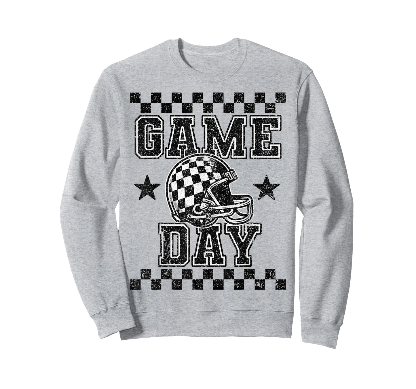 Retro Croquette Black White Checkered Football Game Day T-Shirt
