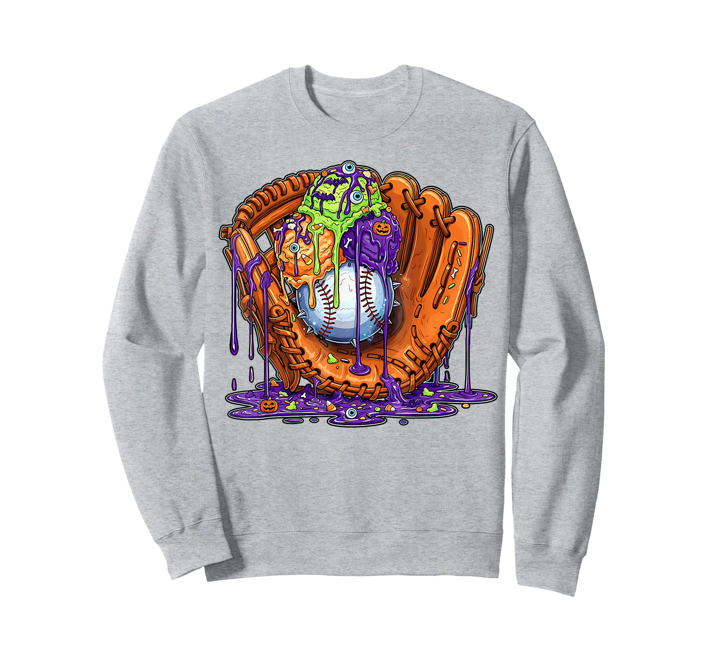 Baseball Glove Halloween Ice Cream Drip Men Boys Kids T-Shirt