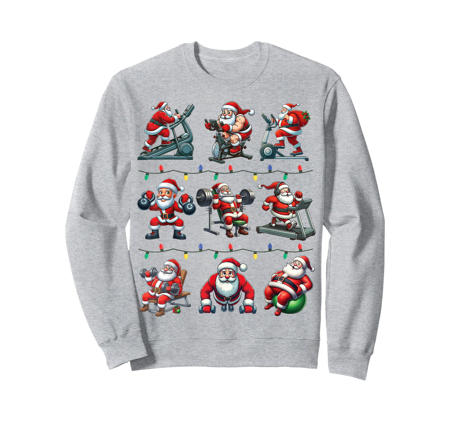 Santa Fitness Collection Gym Workout Weightlifting Christmas T-Shirt
