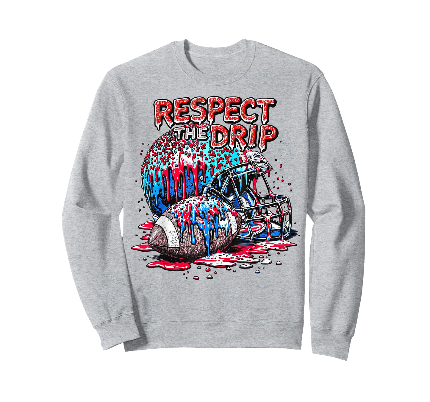 Football Drip for Boys Ice Cream Respect The Drip Football T-Shirt