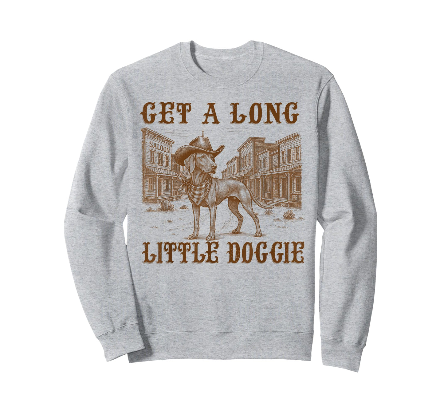 Vizsla Dog Mom Dad Cowboy Get A Long Little Doggie Western T-Shirt