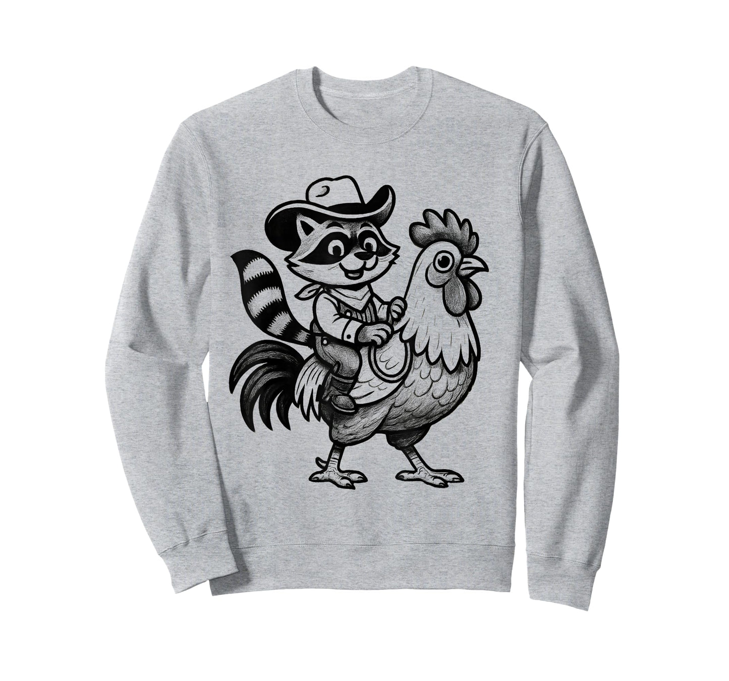 Vintage Cowboy Hat Raccoon Riding Rooster Funny Western T-Shirt