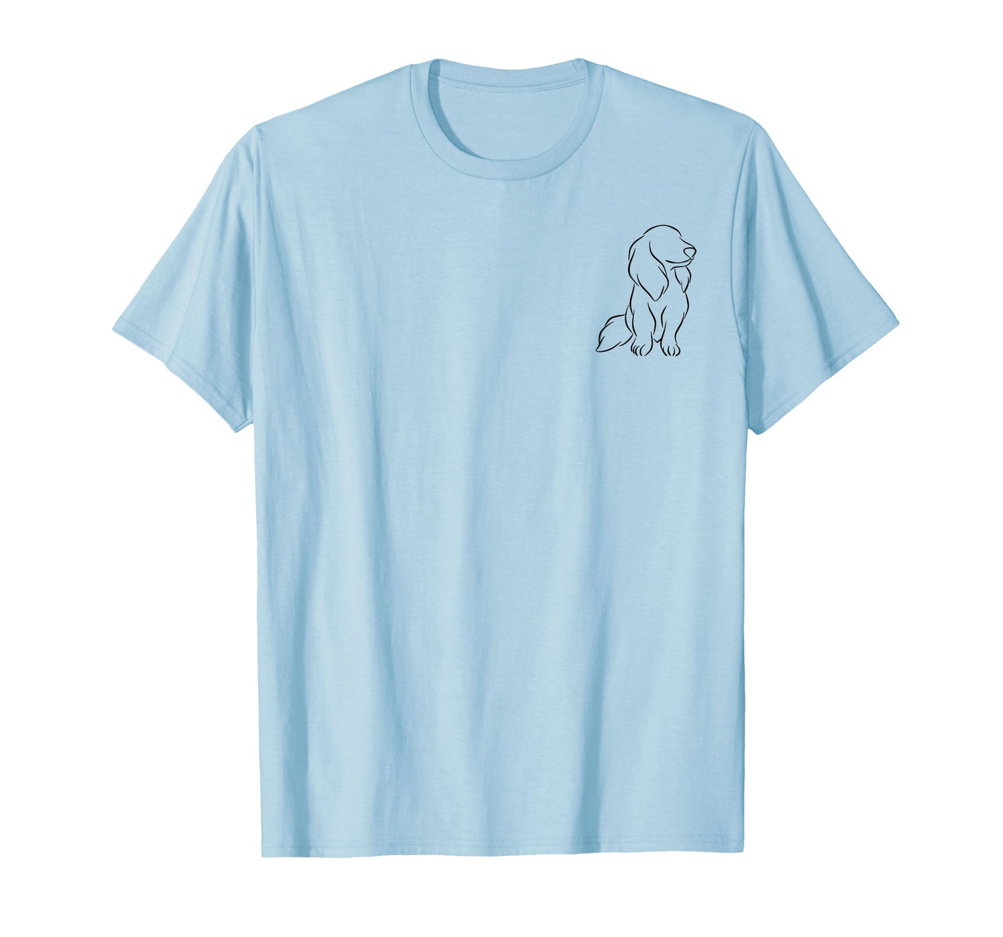 Long haired Dachshund Line Art cute Doxie Wiener Dog Men Women T-Shirt