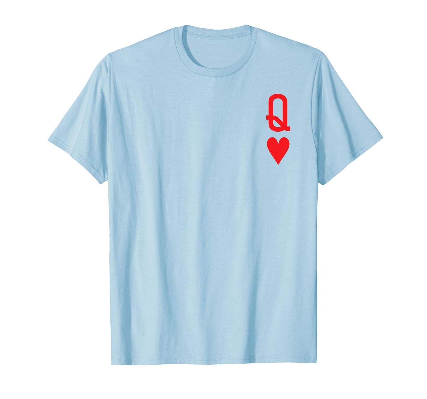 Queen of Hearts King of Heart Couple Matching Women Letter Q T-Shirt
