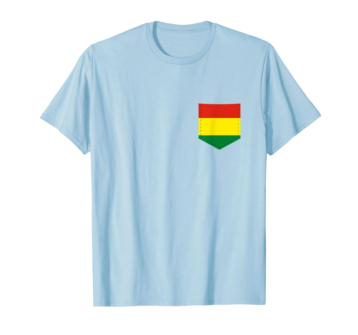 Bolivia Flag T-Shirt with Printed Bolivian Flag Pocket