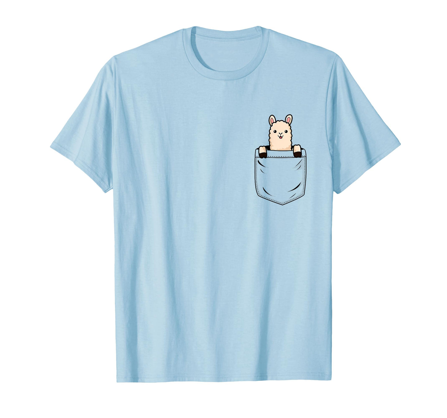 Llama Lovers Cute Funny Llama In Pocket T-Shirt