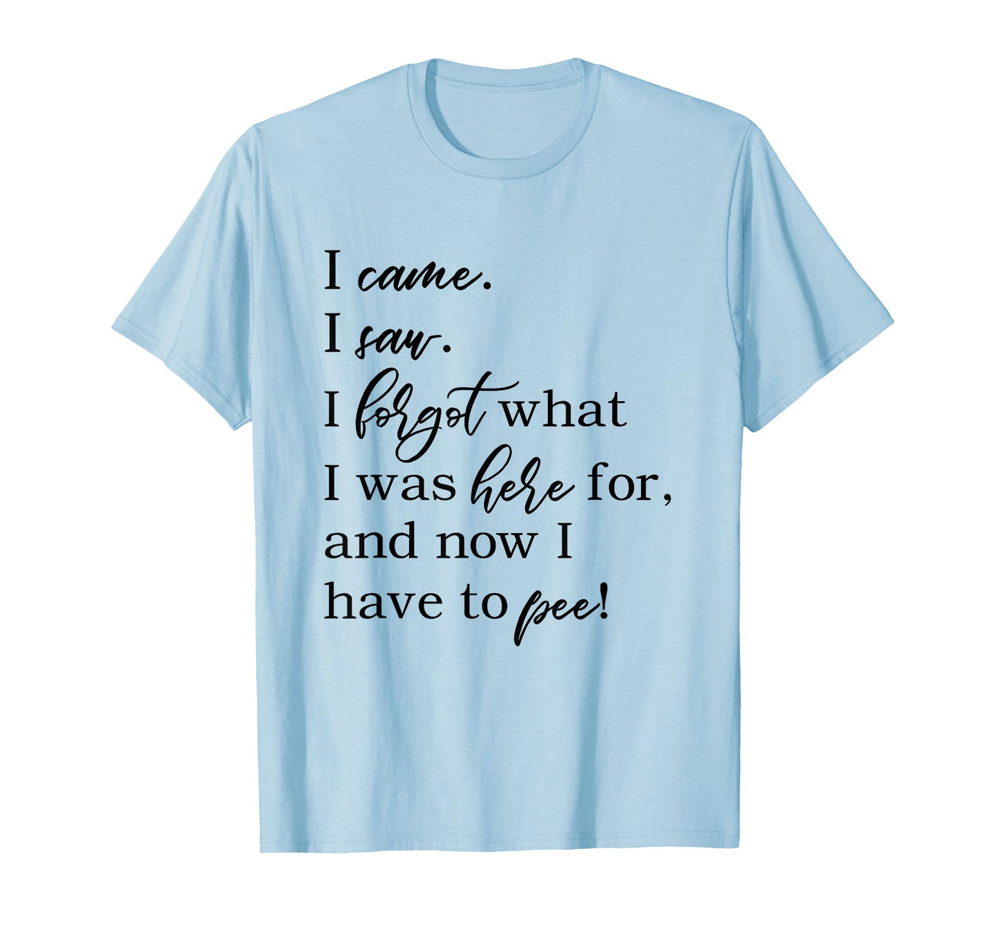 I came. I saw. I forgot what was here for now I have to pee. T-Shirt