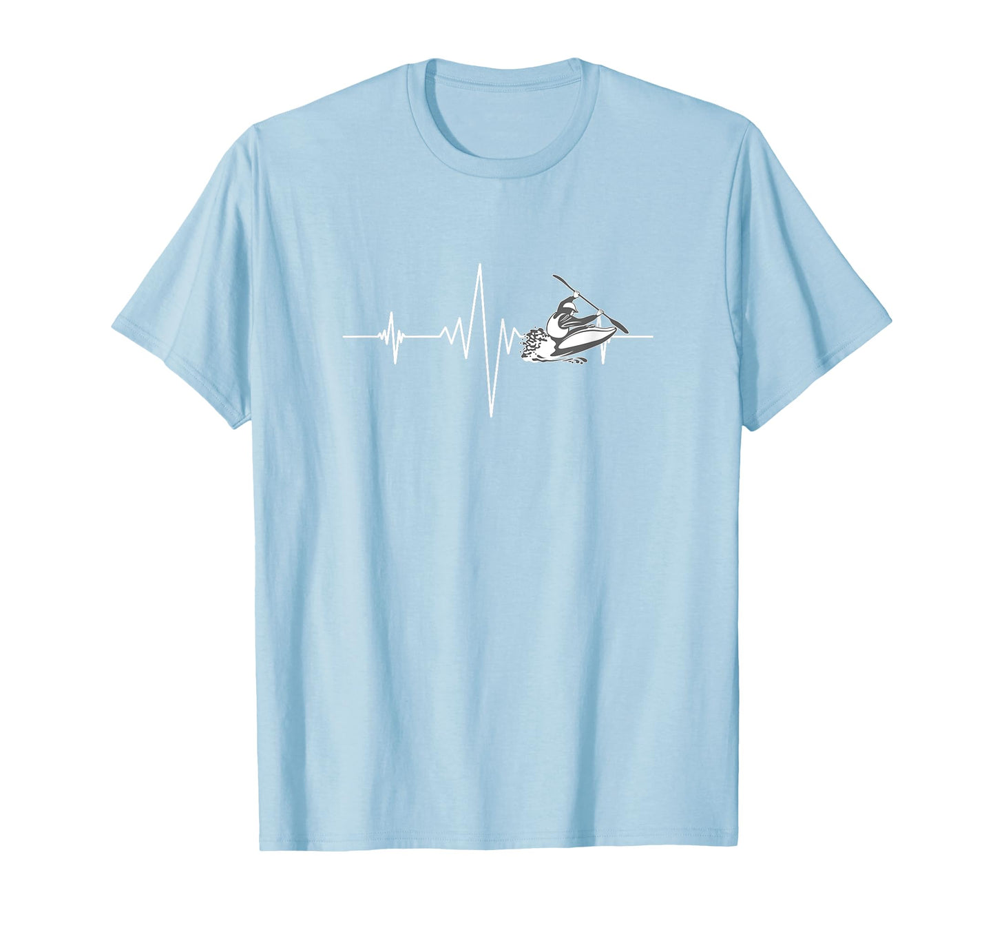 Whitewater Kayaking T-Shirt Kayak Heartbeat Gift Tee T-Shirt