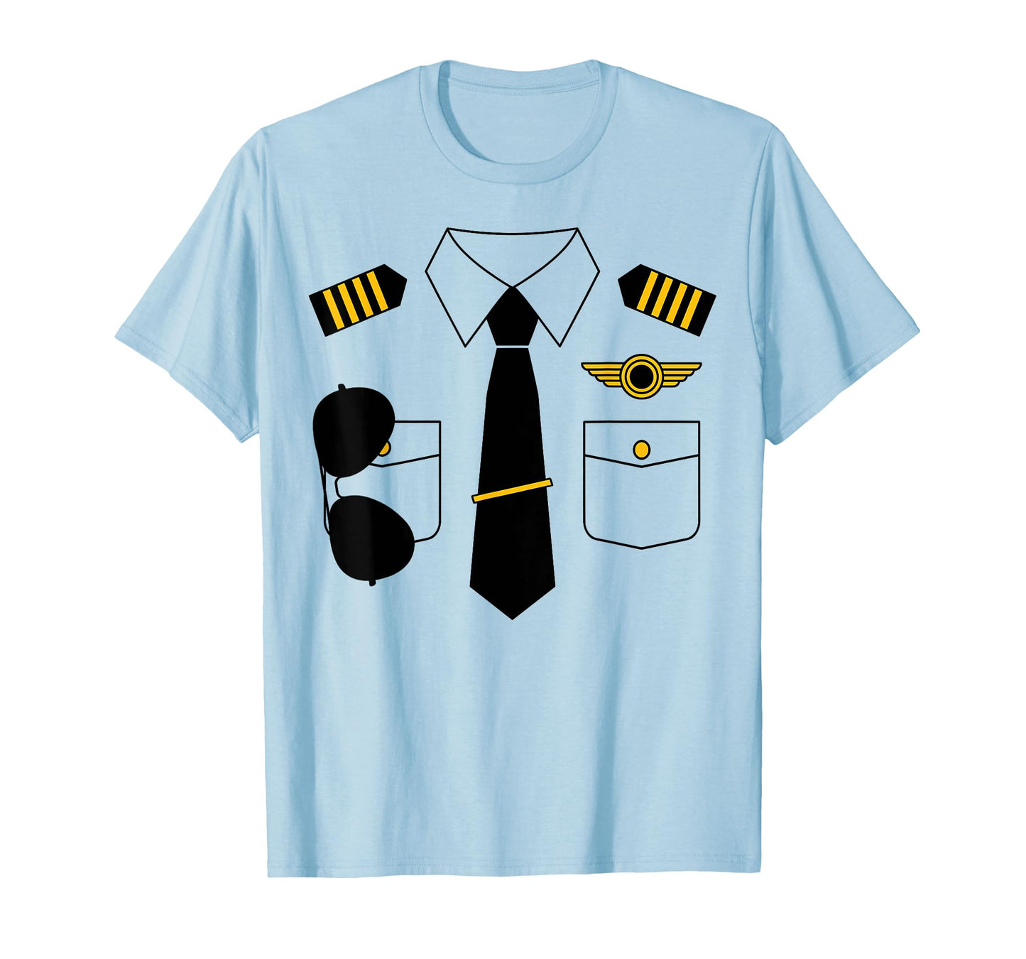 Airline Pilot Costume Kids Dress Up Airplane Halloween T-Shirt