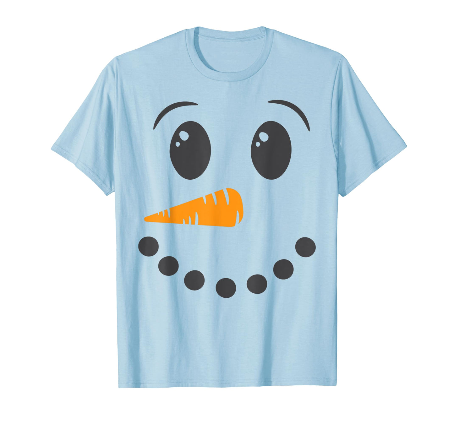 Snowman Face Winter Holiday Matching Couples Family T-Shirt