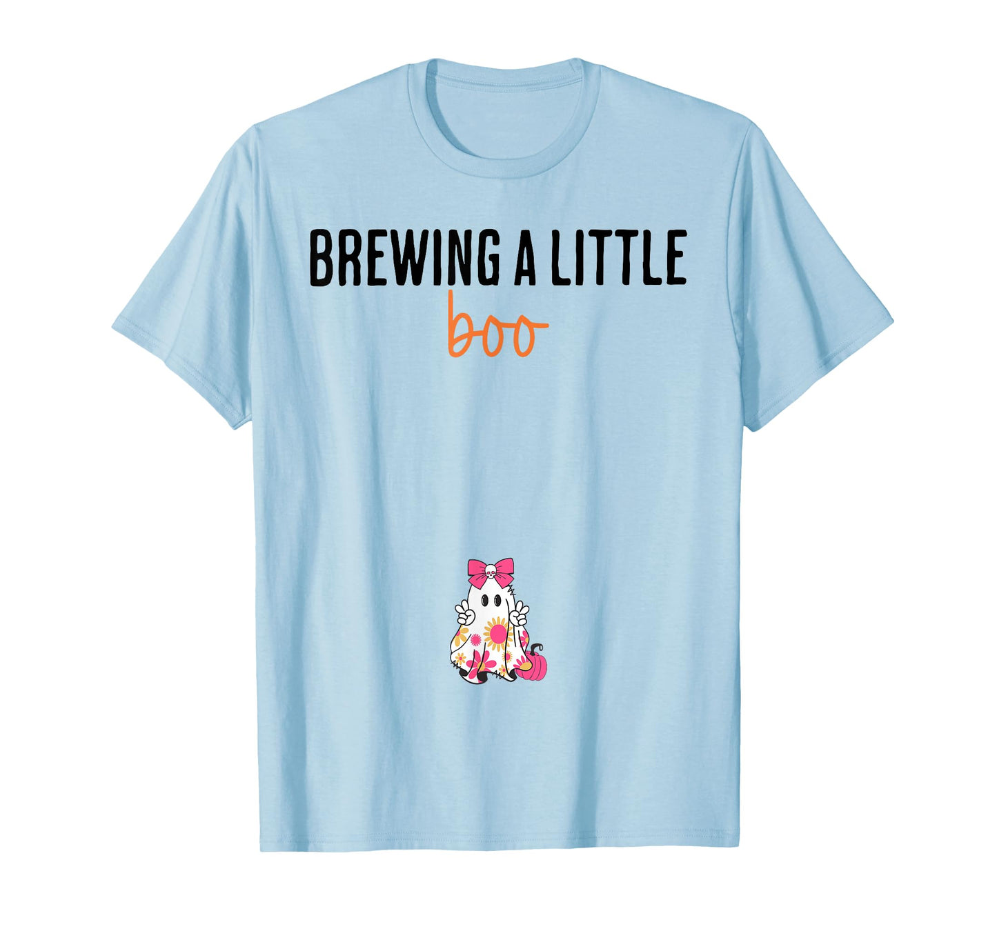 Brewing A Little Boo Funny Maternity Halloween Ghost T-Shirt