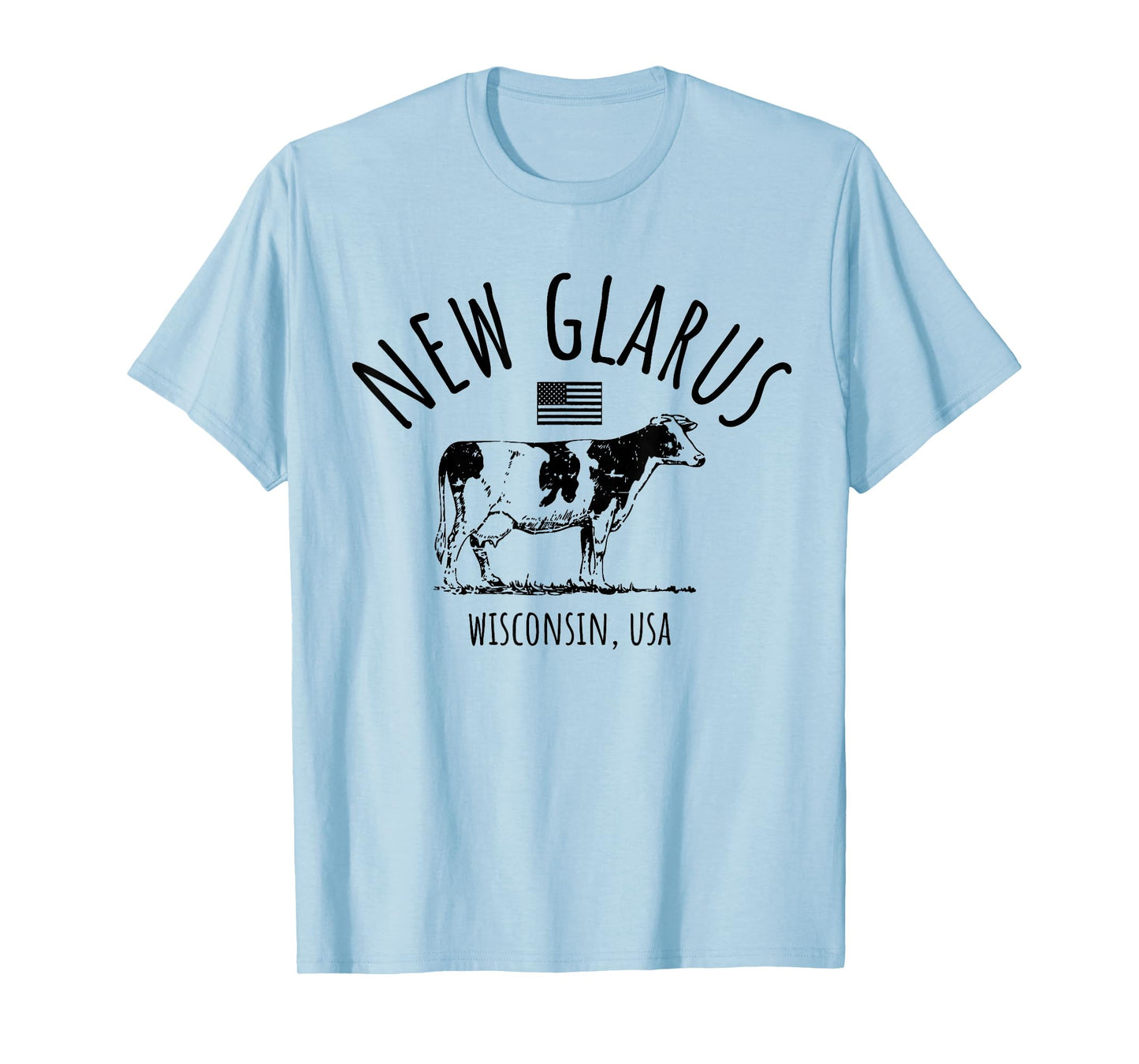 New Glarus Wisconsin USA Retro Cow Vintage Style Design T-Shirt