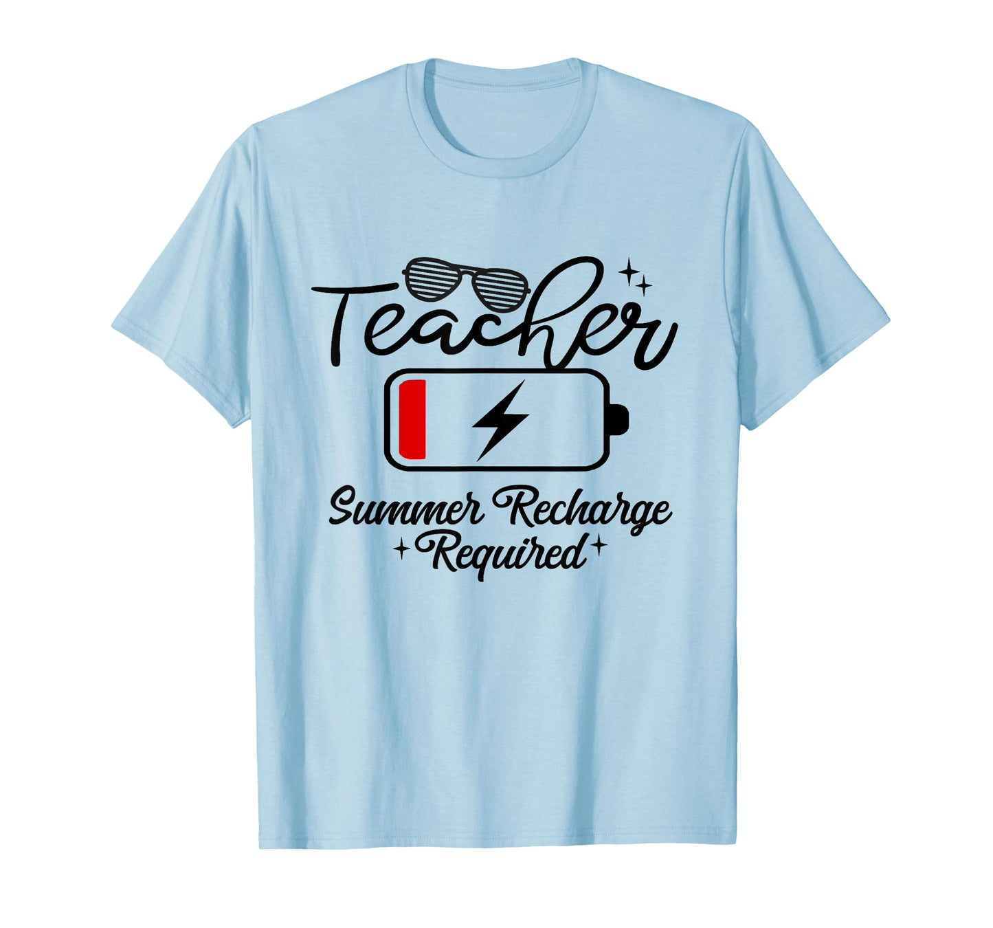 Teacher Summer Recharge Required Last-Day of School Vacation T-Shirt
