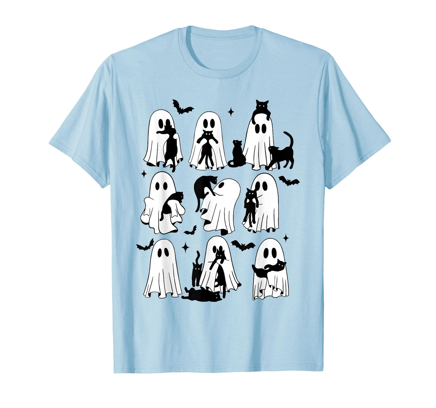 Funny Ghost Black Cats Forget Candy Give Me Cat Halloween T-Shirt