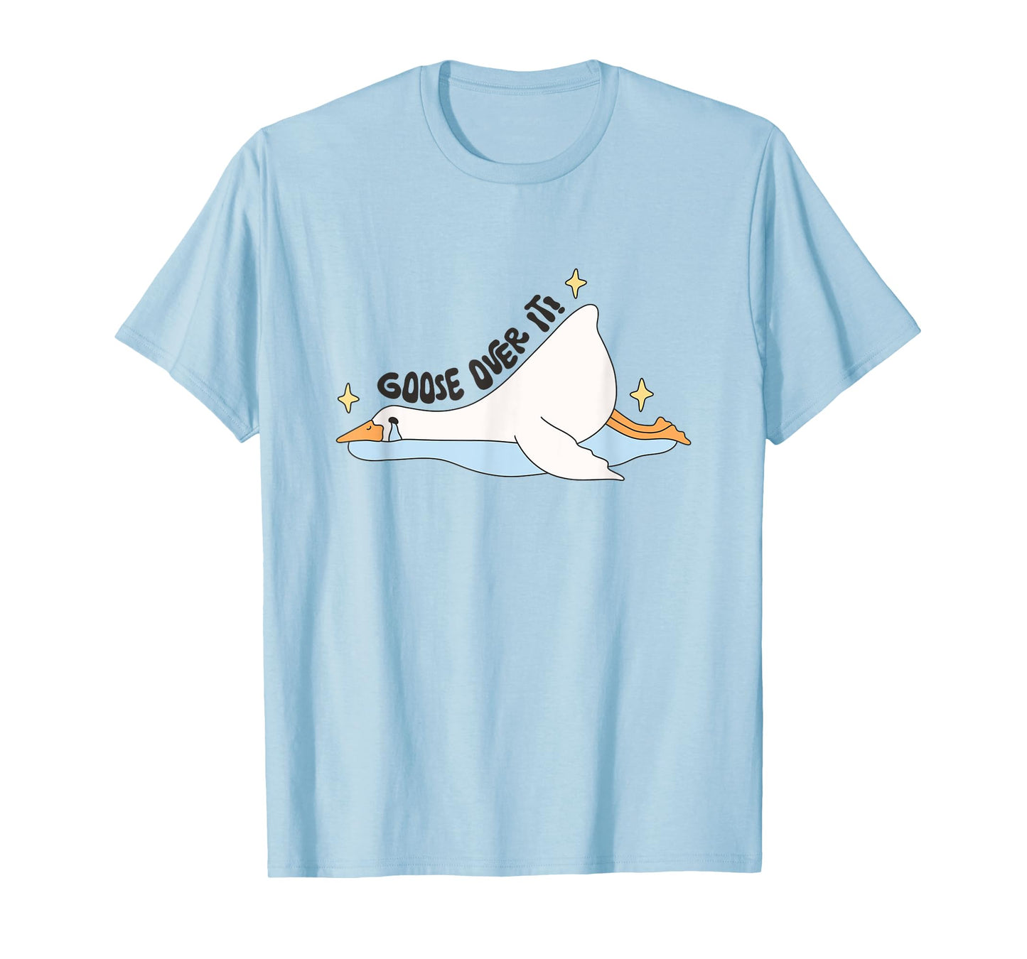 Funny Lazy Goose Over It Shirt Cute Crying Bird Humor Animal T-Shirt