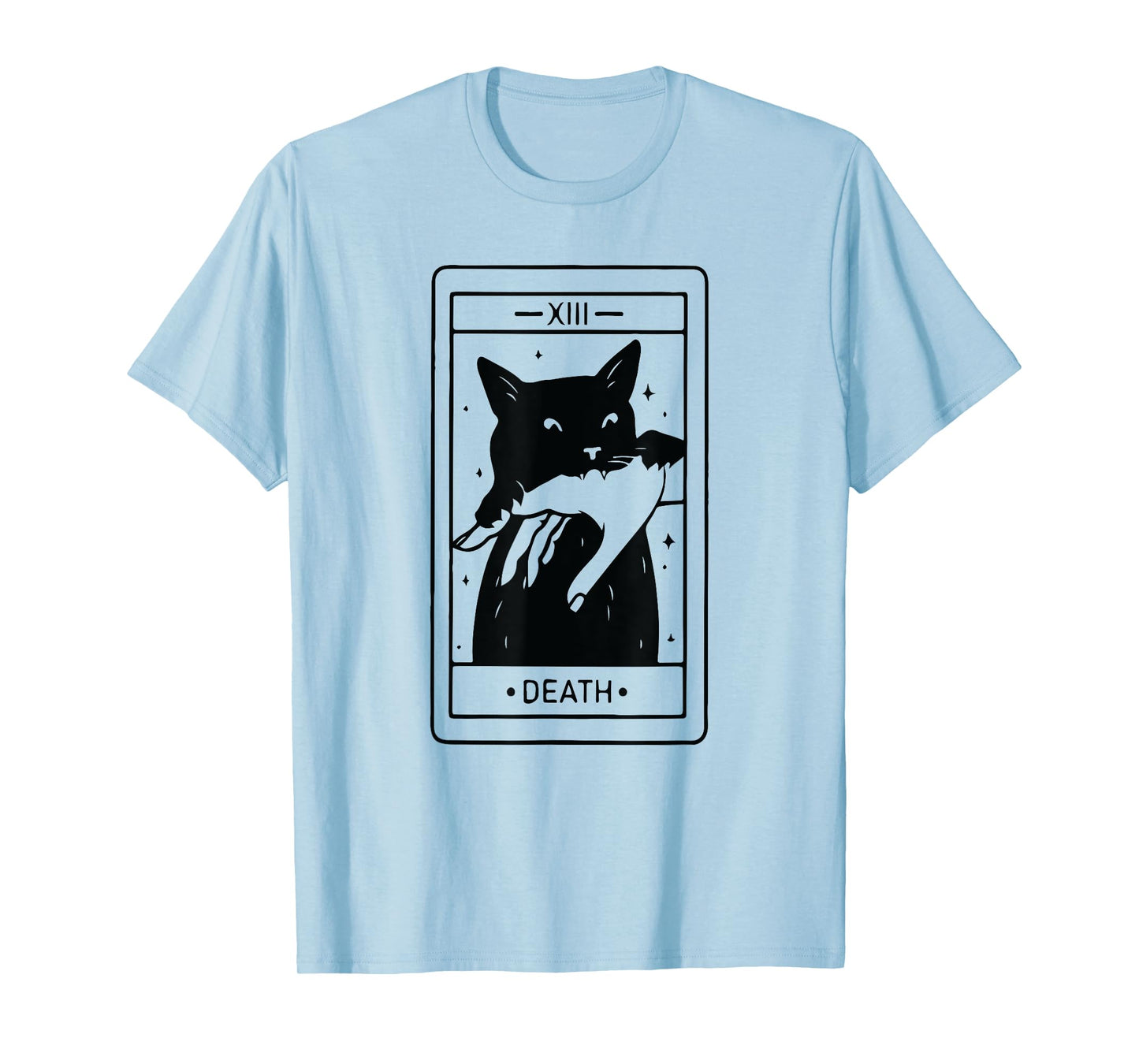 Black Cat Tarot Death Halloween Witchy Cat Lover Men Women T-Shirt