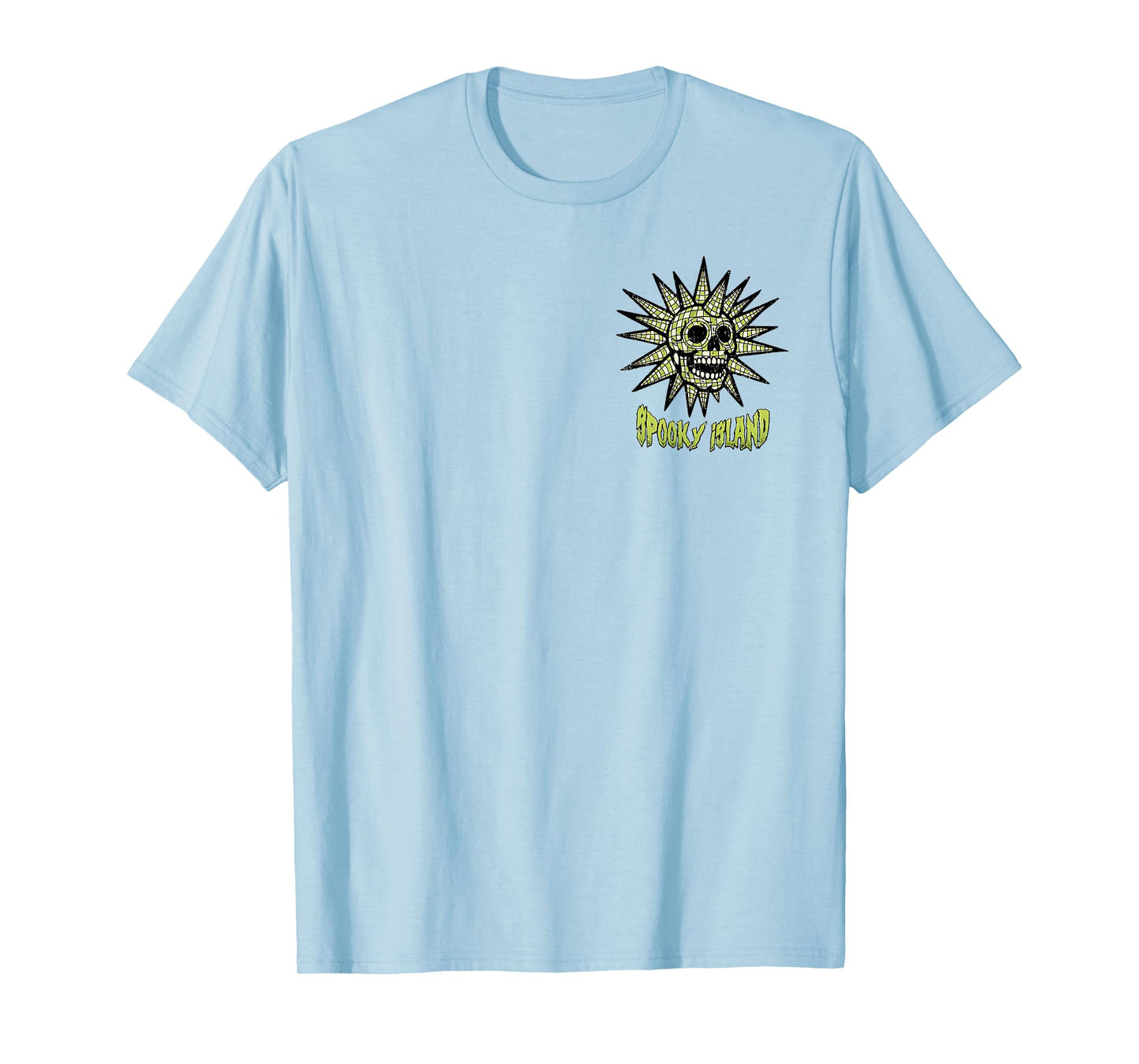 (2 sided) Spooky Island Retro Skull 90s Halloween Summerween T-Shirt