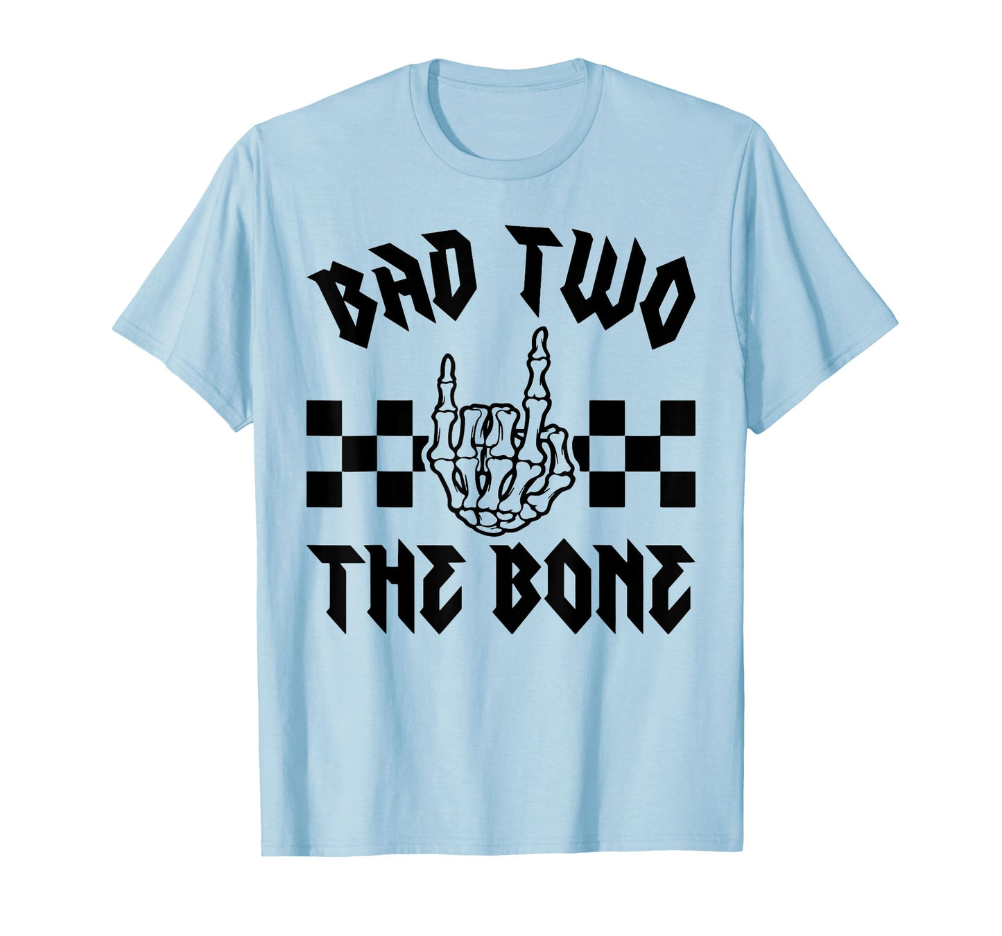 Bad Two the Bone Skeleton Rock Hand Birthday 2 Years Old T-Shirt