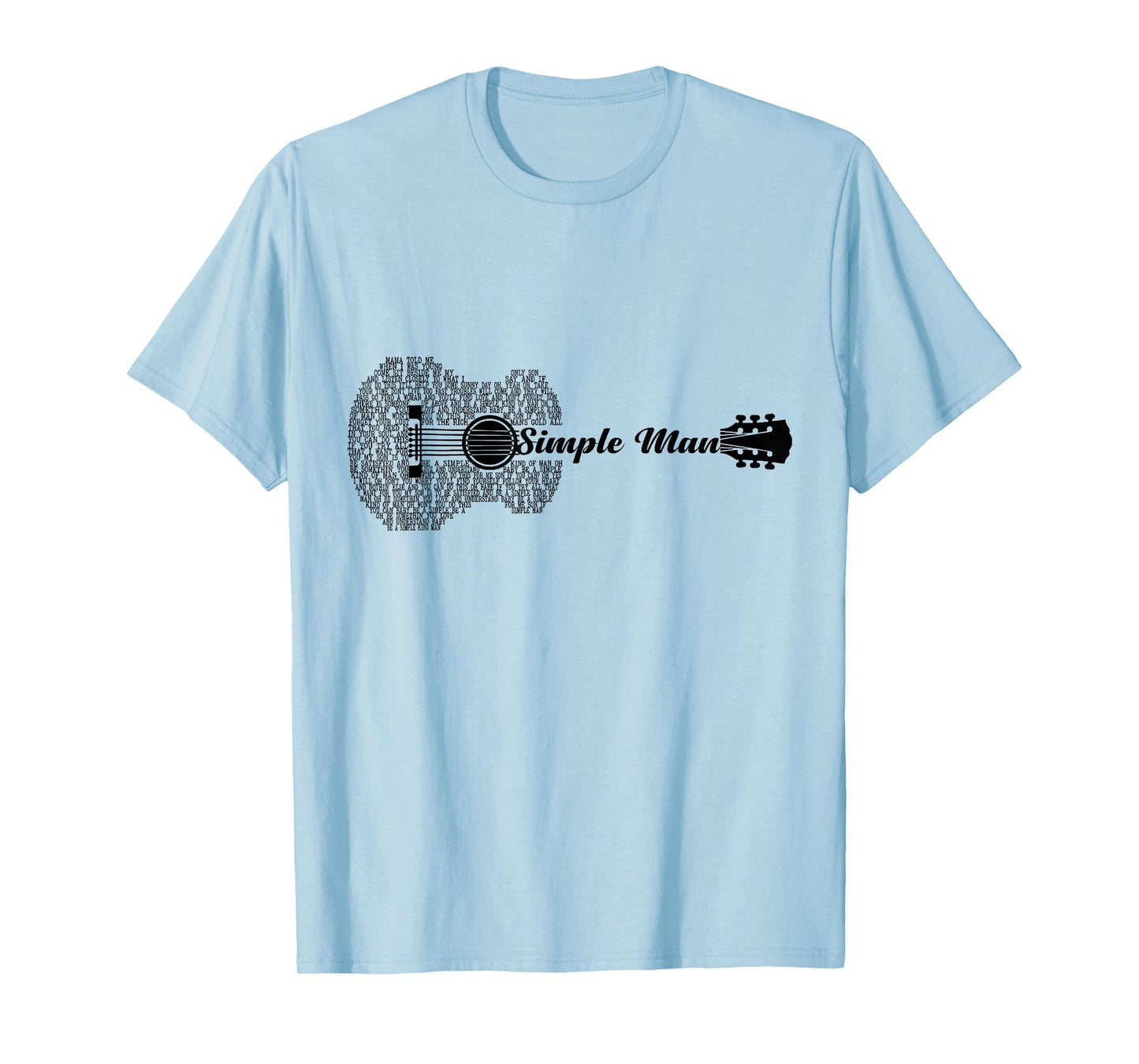Simple Man Music Guitar L:over Guitar Shape T-Shirt