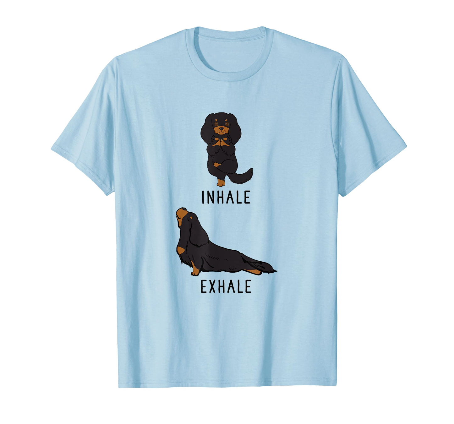 Inhale Exhale Cavalier King Charles Spaniel Funny Dog Yoga T-Shirt for Men Women Girls Kids