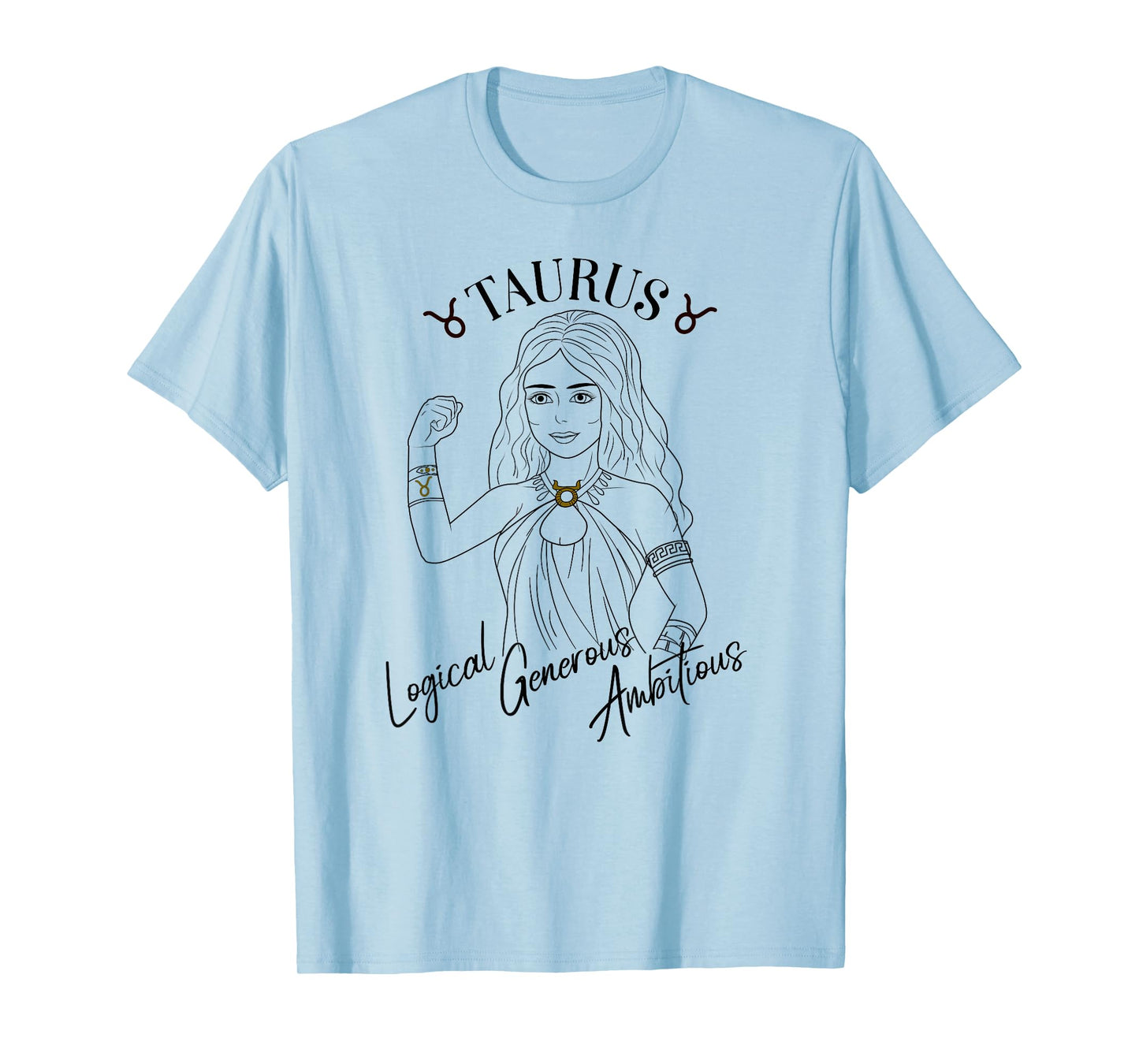 Taurus Zodiac StarSign in Line Art T-Shirt