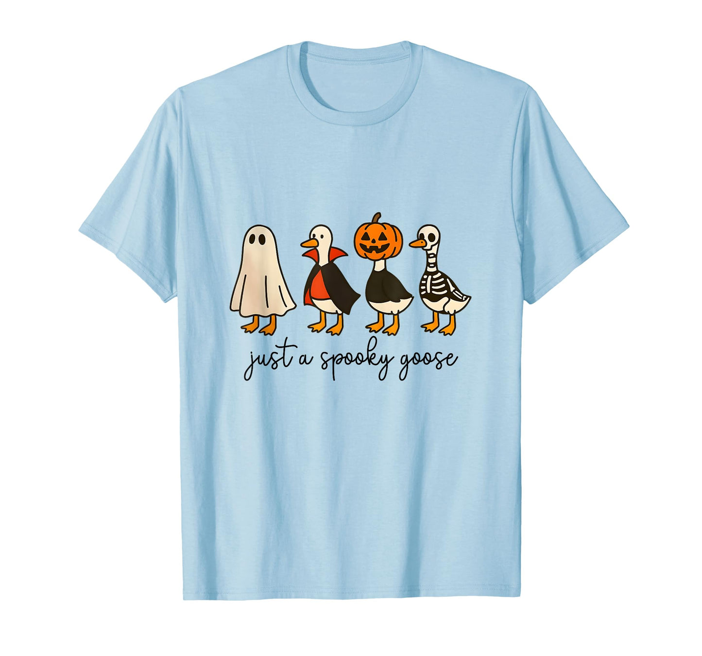 Just A Spooky Goose Halloween Cute Ghost Goose Spooky Goose T-Shirt