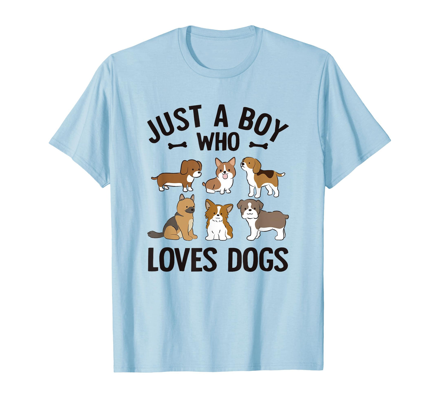 Just A Boy Who Loves Dogs Boys Toddler Puppy Dog Lover T-Shirt