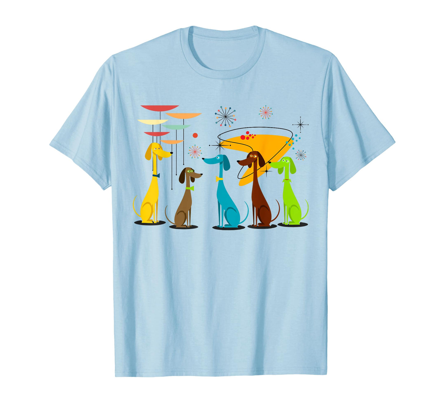Vintage Retro Mid-Century Modern Look Dogs 50s 60s Style T-Shirt