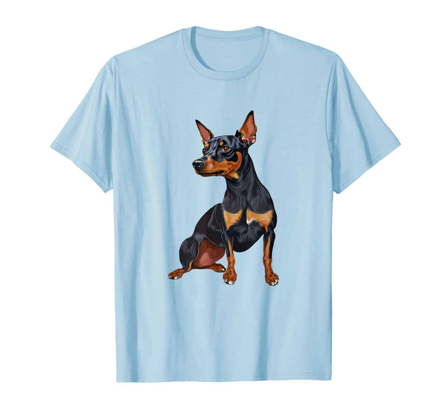 Adorable Miniature Pinscher Dog Art Illustration T-Shirt