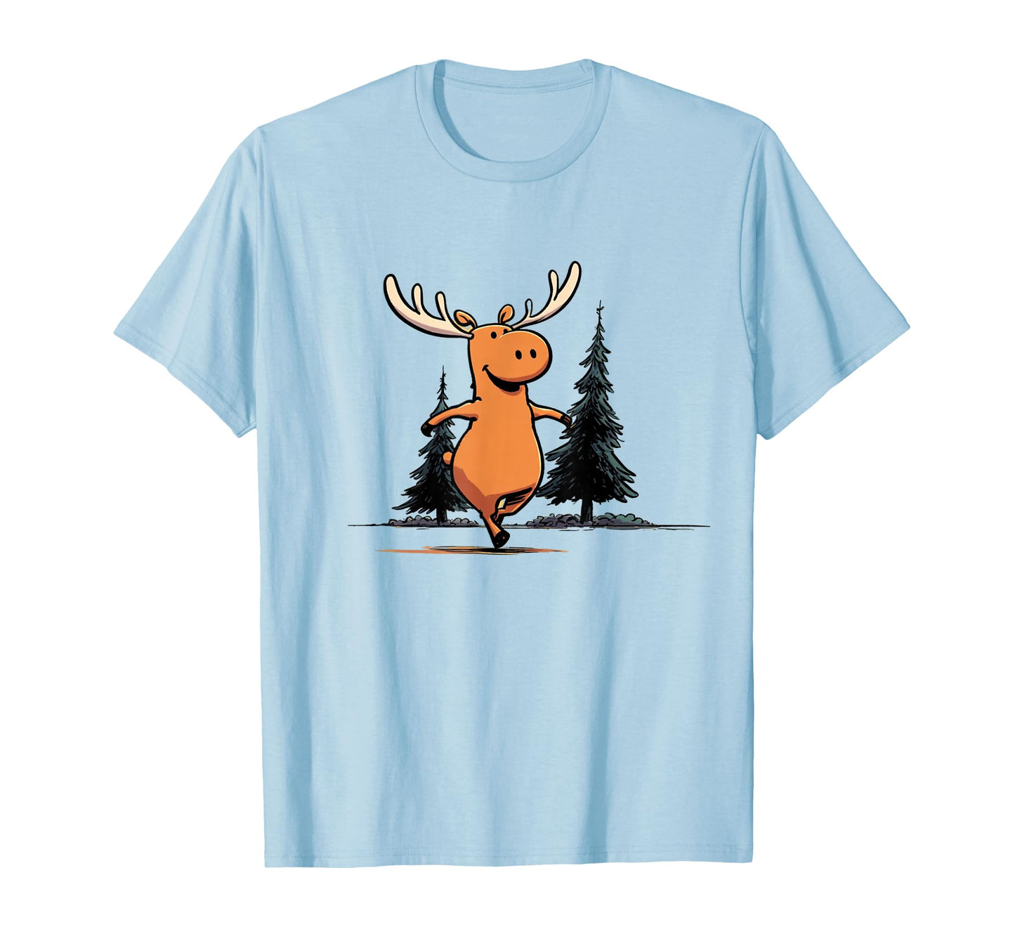 Country Moose 2D Cartoon Character T-Shirt