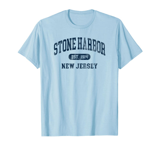 Stone Harbor New Jersey Retro Preppy Throwback Mens T-Shirt