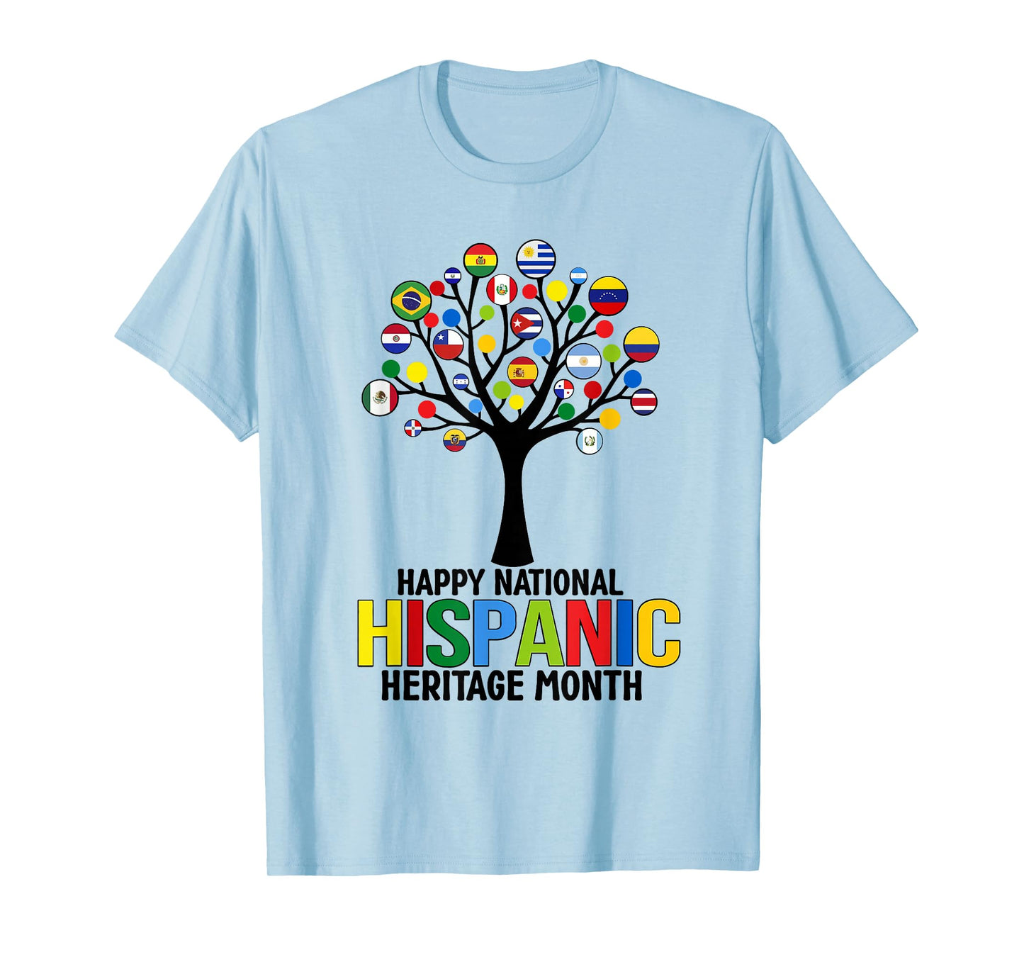 National Hispanic Heritage Month Flag Tree Latino Countries T-Shirt