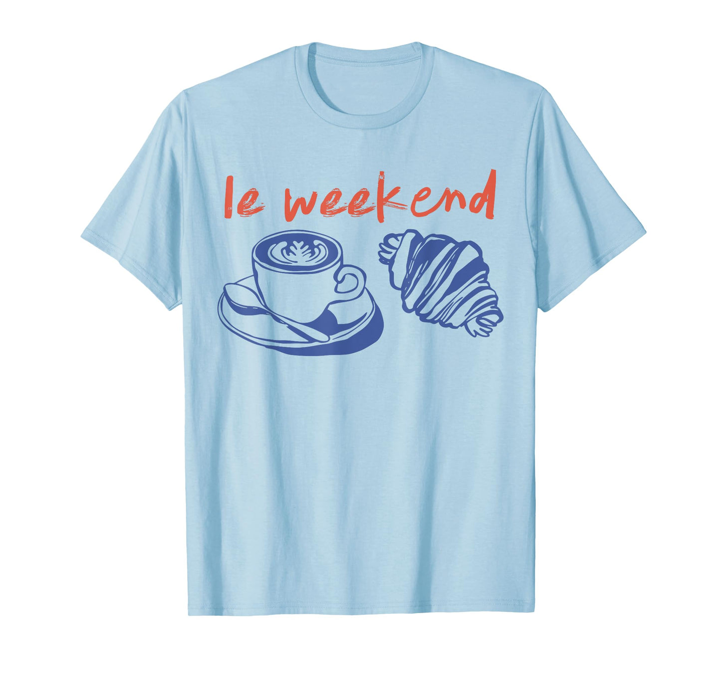 Retro Vintage Le Weekend Coffee Club Croissant Lovers Pastry T-Shirt