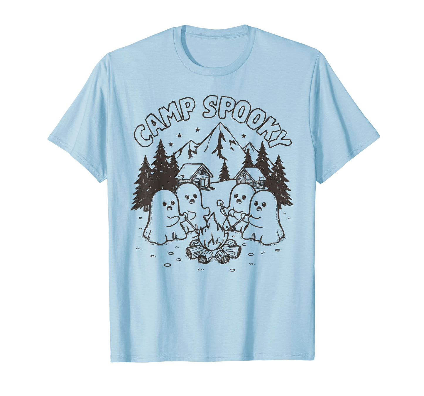 Camp Spooky Summerween Summer Halloween Cute Ghost T-Shirt