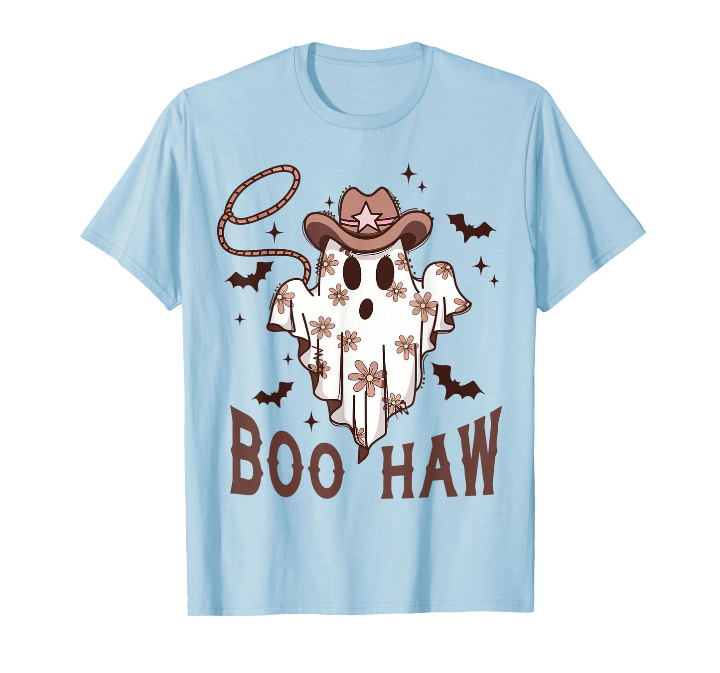Boo Haw Cute Ghost Funny Cowboy Cowgirl Western Halloween T-Shirt