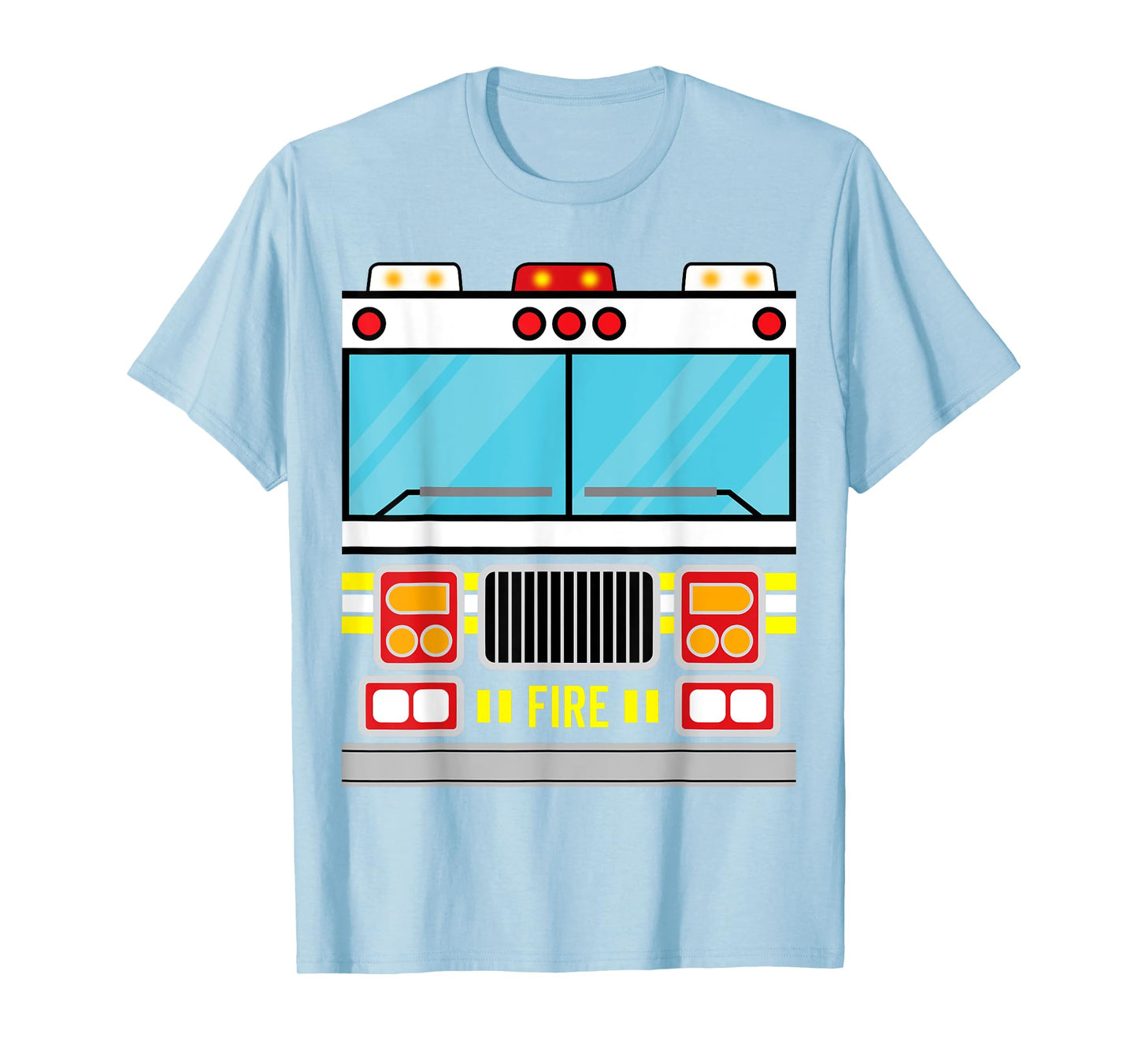 Fire Truck Costume Simple Easy Halloween Group Costume T-Shirt