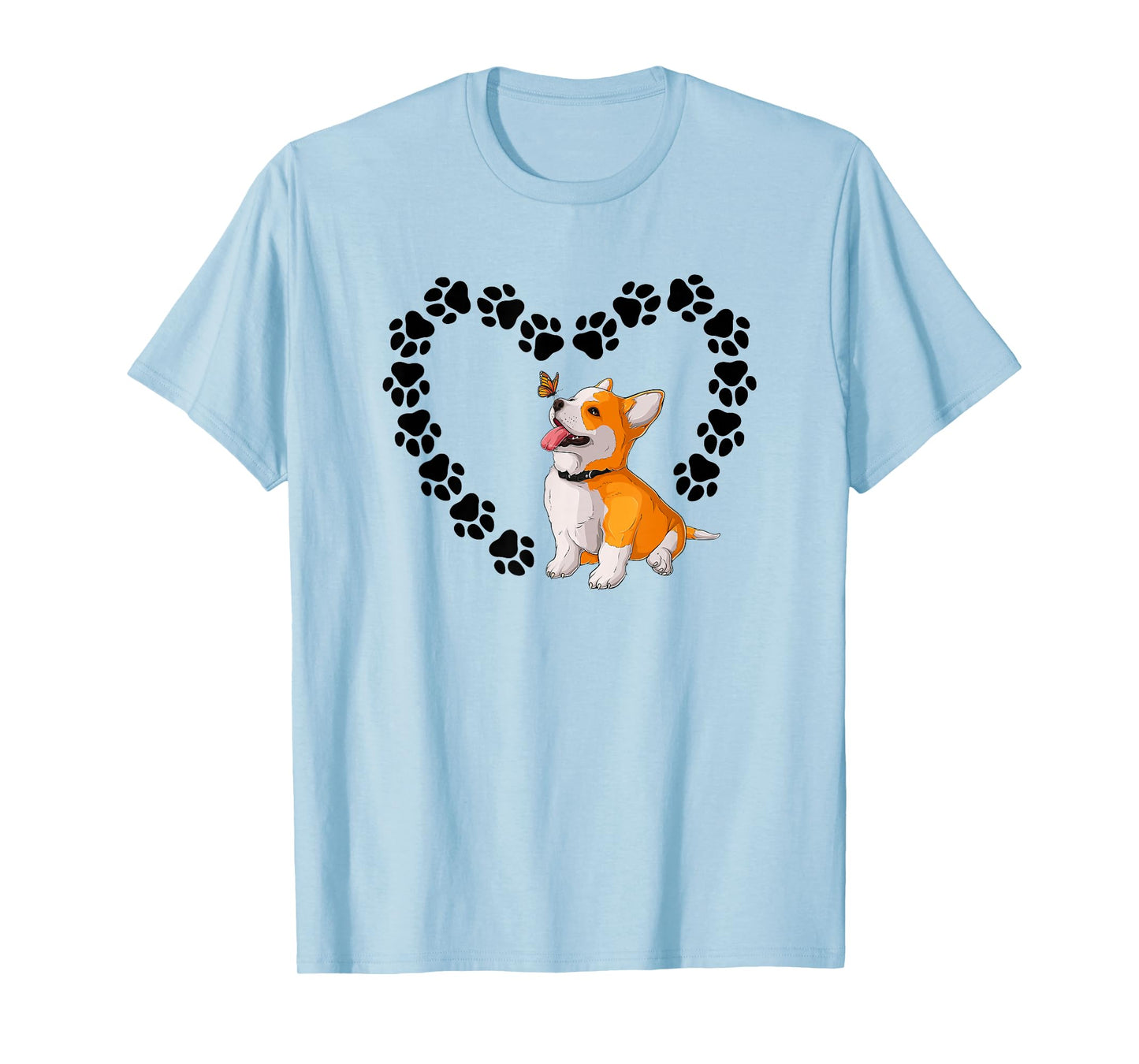 Corgi Funny Pet Paw Heart Corgi Dog Lover T-Shirt