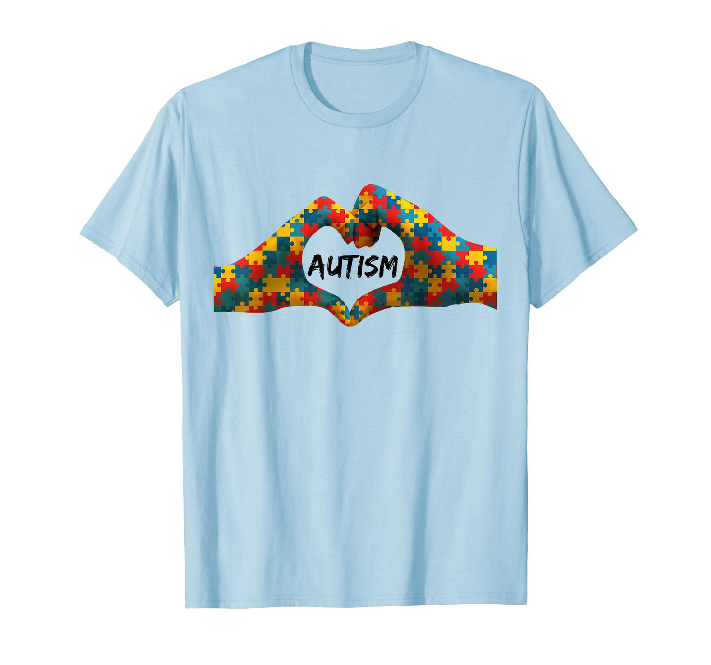 Autism Awareness Hands For Heart Puzzle Pieces T-Shirt