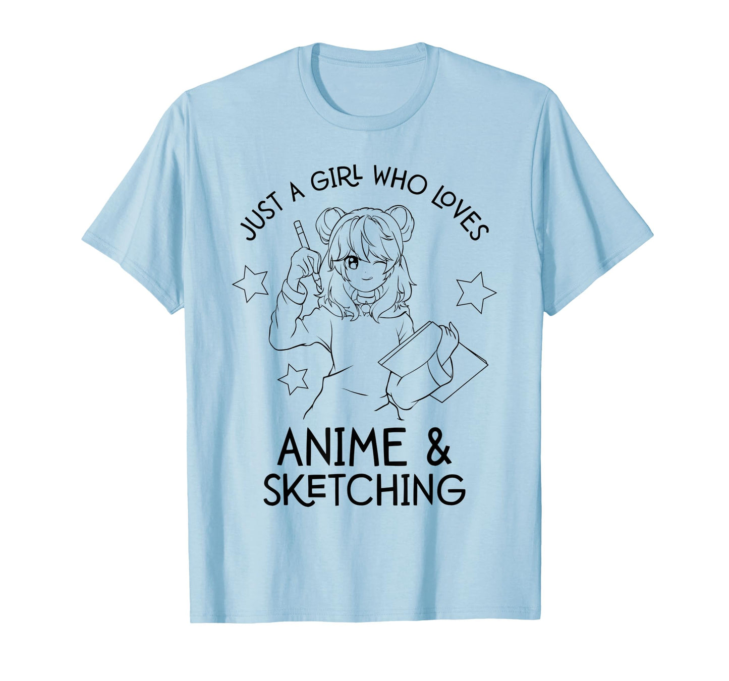 Just A Girl Who Loves Anime and Sketching Drawing Art T-Shirt