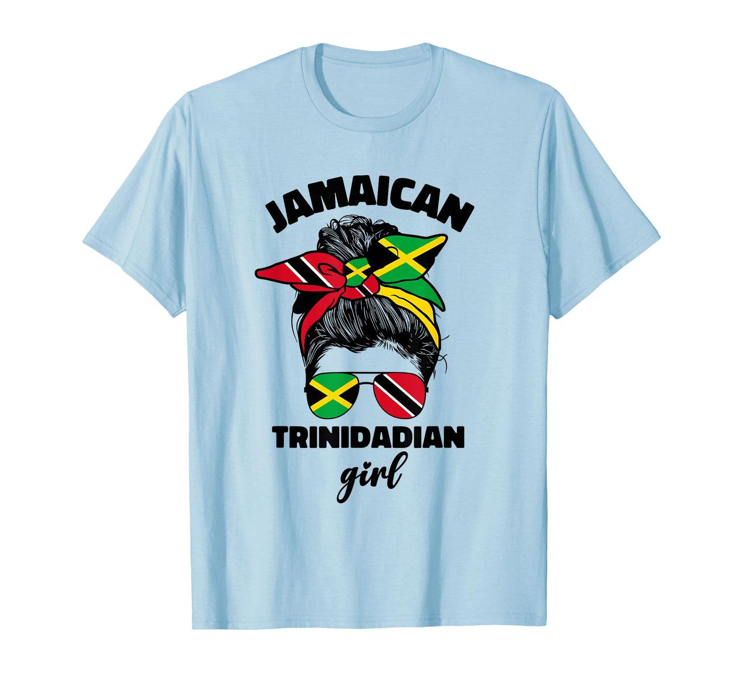 Half Jamaican Trinidadian Jamaica Flag Trinidad and Tobago T-Shirt