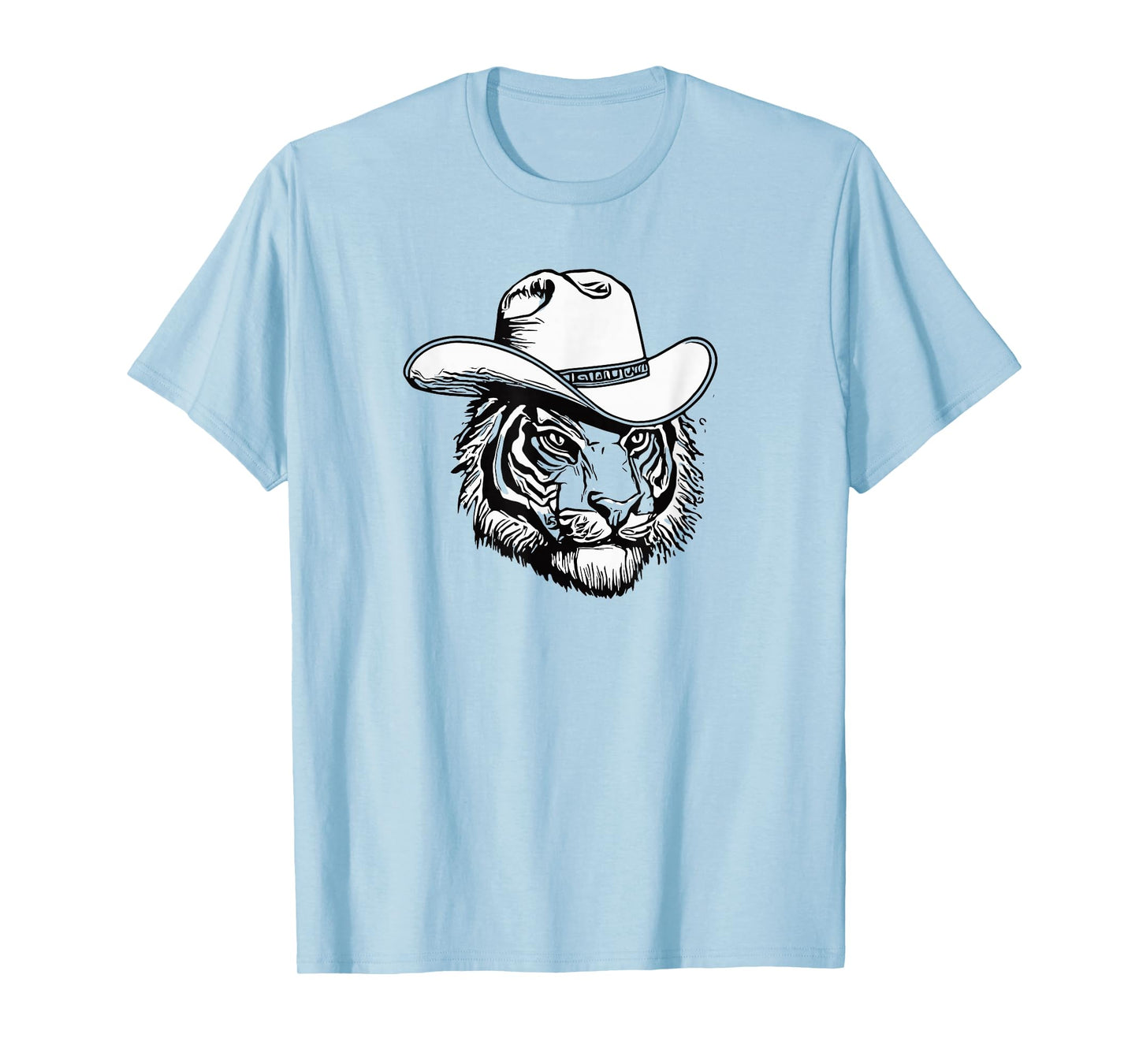 Funny Country Music Tiger Cowboy Hat Cat Vintage T-Shirt