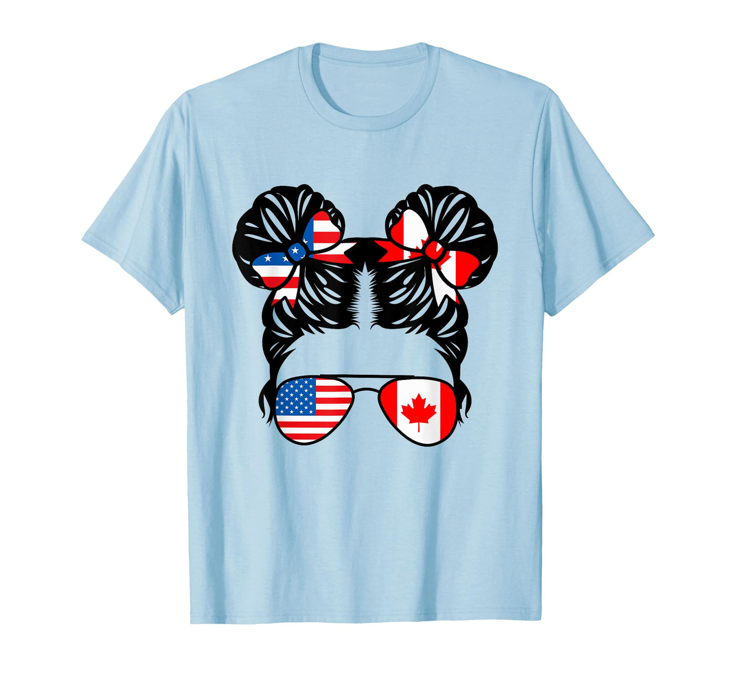 Half American Half Canadian Girl USA Canada Flag Patriot T-Shirt