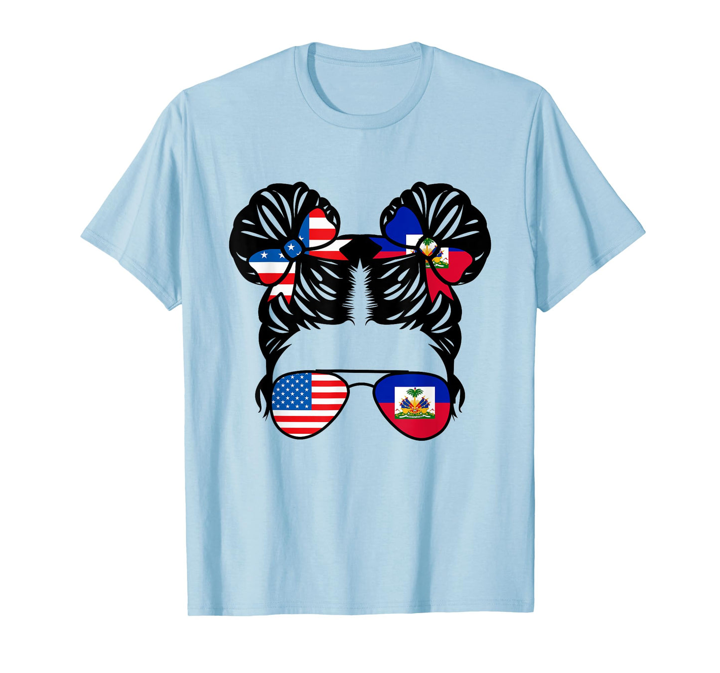 Half American Half Haitian Girl USA Haiti Flag Patriot T-Shirt