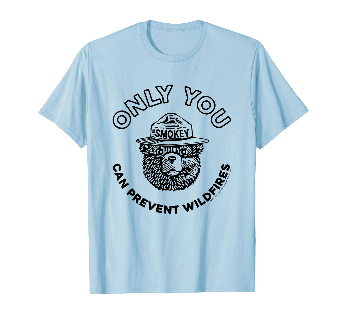 Smokey Bear Only You Can Prevent Forest Fires Minimal Logo T-Shirt