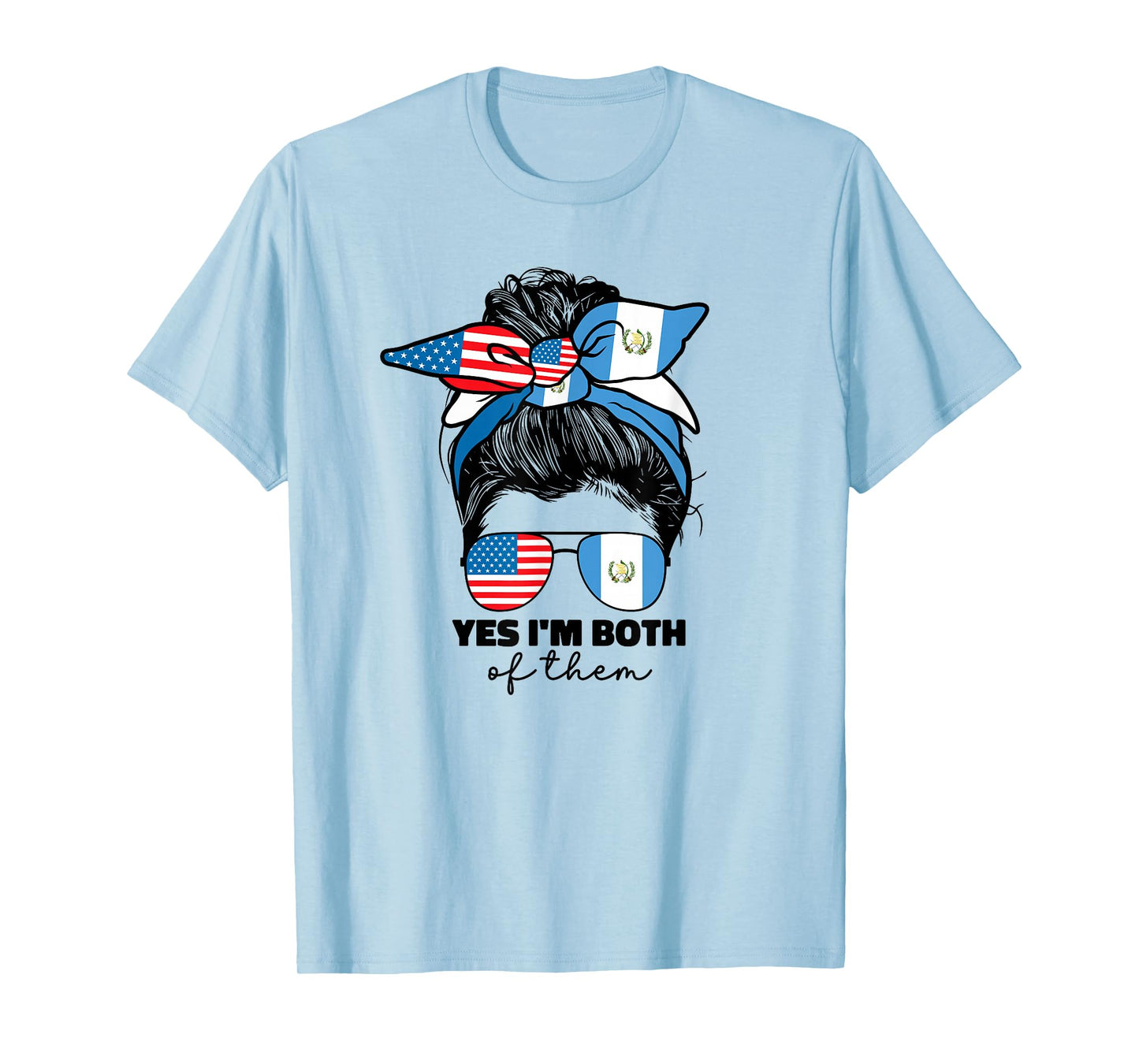 Half Guatemalan And American Guatemala Usa Flag Girl Women T-Shirt