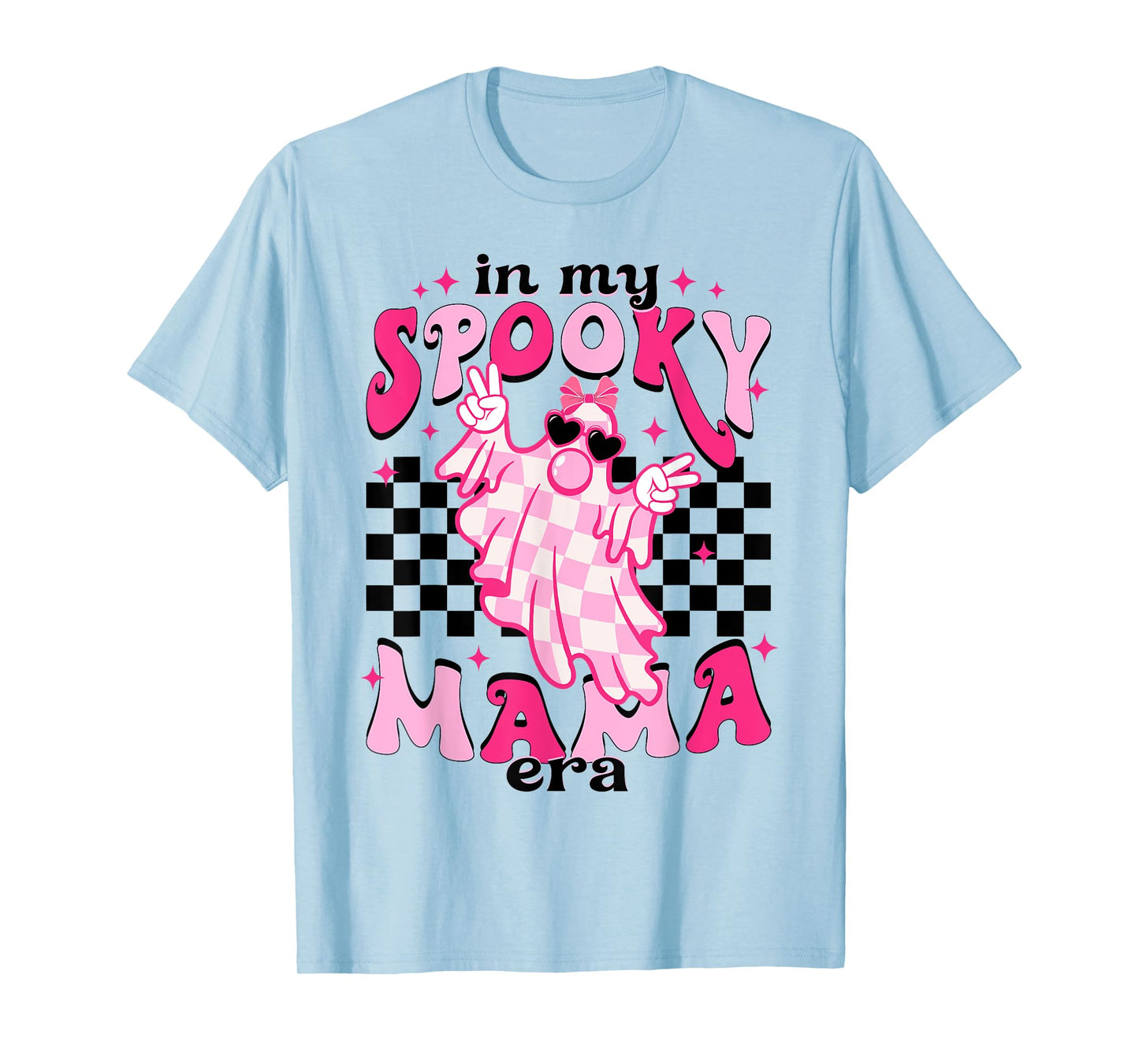In My Spooky Mama Era Retro Halloween Pink Ghost Cute Bubble T-Shirt